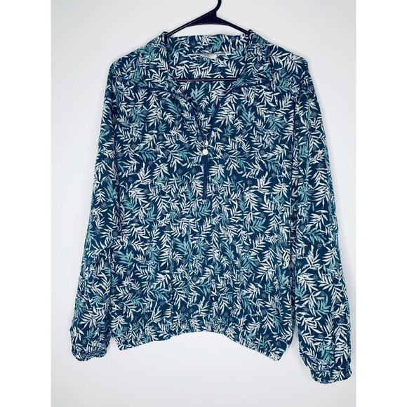 Bette & Court Woman Wind‎ Jacket  Leafs 1/2 Zip Pullover Pockets Size M(0520) - Picture 3 of 8